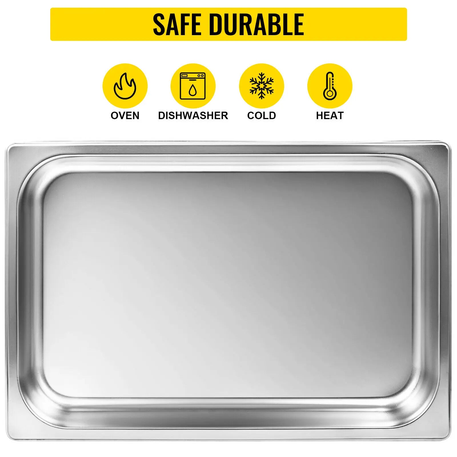 Stainless Steel Steam Table Pans Set with Lids for Catering & Food Service