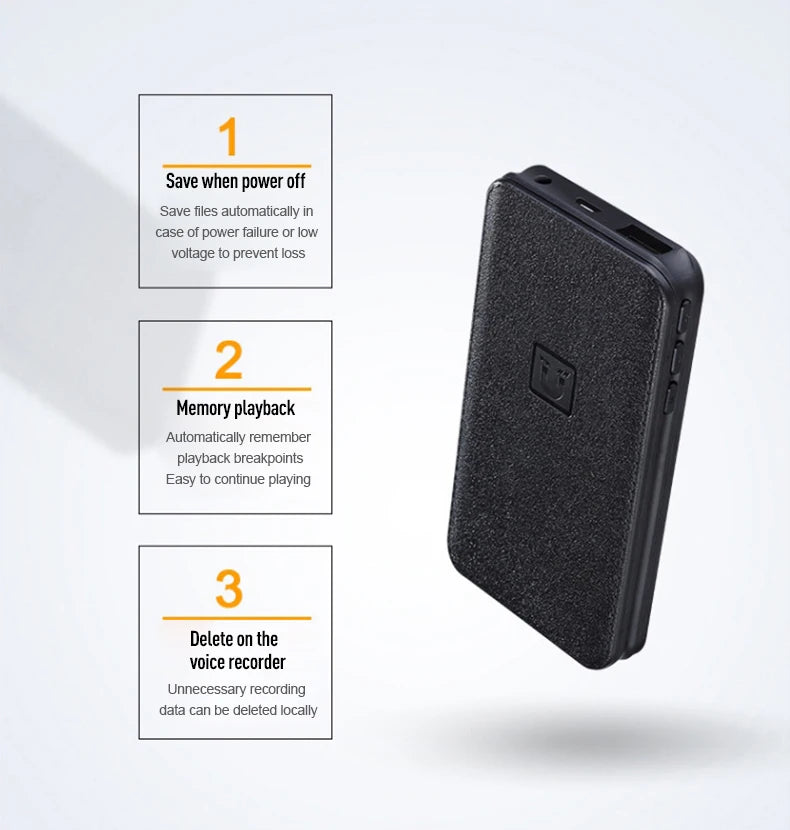 Digitalni diktafon 8-64GB s aktivacijom zvukom, skriveni, za snimanje na daljinu do 60 m, s magnetom, power bankom, MP3 i U-diskom