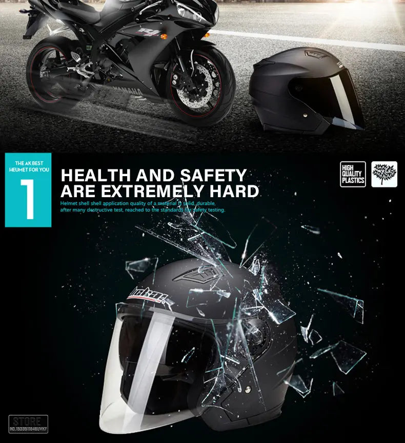 Motorbike Casco Go Kart Scooter Motor Van Motorcycle Dual Lens Vintage Helmets Four Seasons Racing Half Helmets Casque Helmet