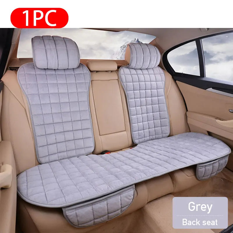 SEAMETAL Plush Car Seat Cover Soft Vehicle Seat Cushion with Backrest Pad Anti Scratch Chair Protector Universal for Sedan Suv