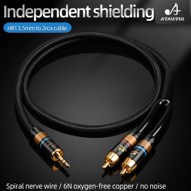 3.5 mm Stereo to Dual RCA Audio Lead