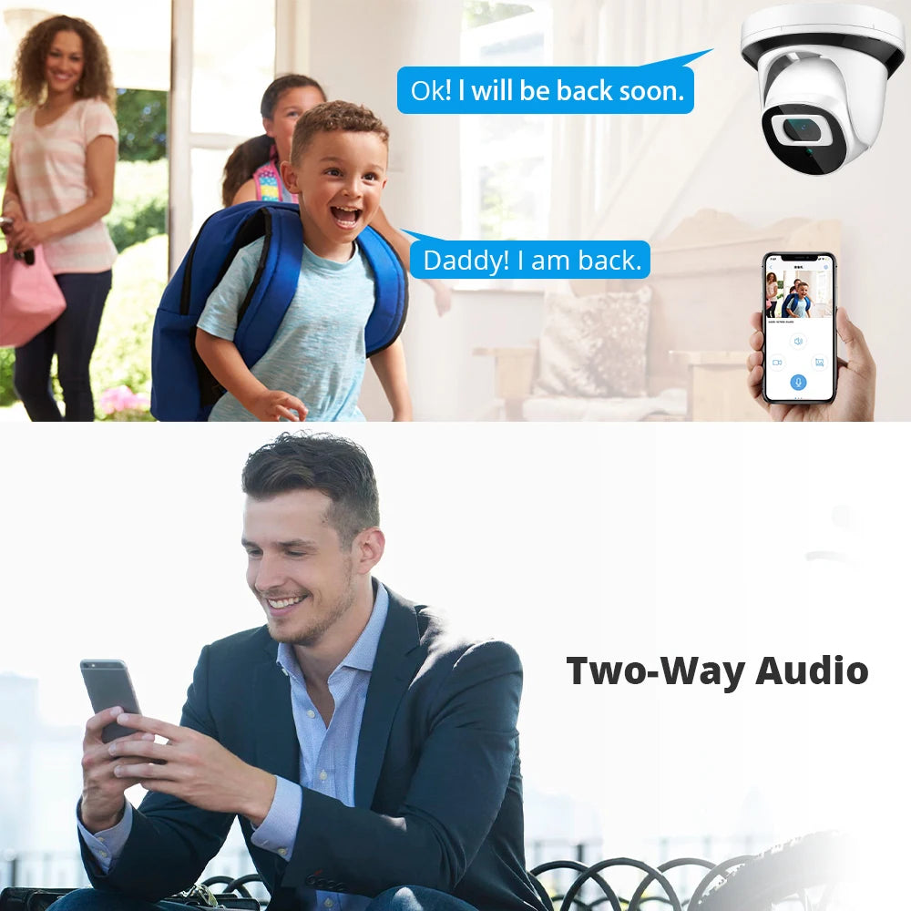 4MP WiFi vnútorná bezpečnostná kamera s nočným videním a upozorneniami na pohyb