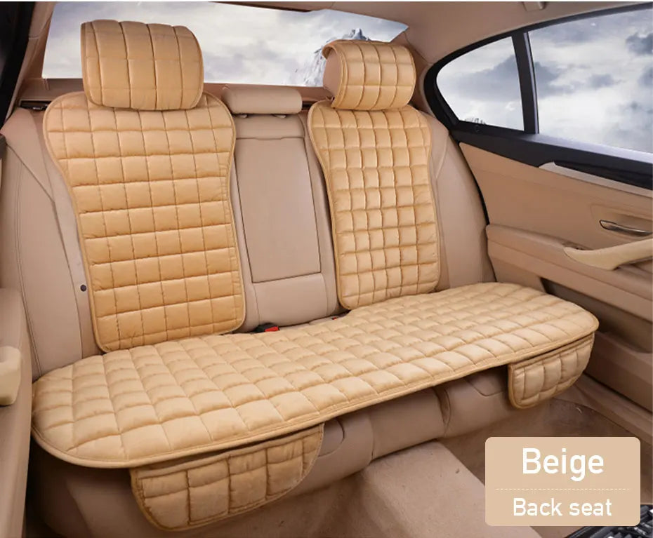 SEAMETAL Plush Car Seat Cover Soft Vehicle Seat Cushion with Backrest Pad Anti Scratch Chair Protector Universal for Sedan Suv