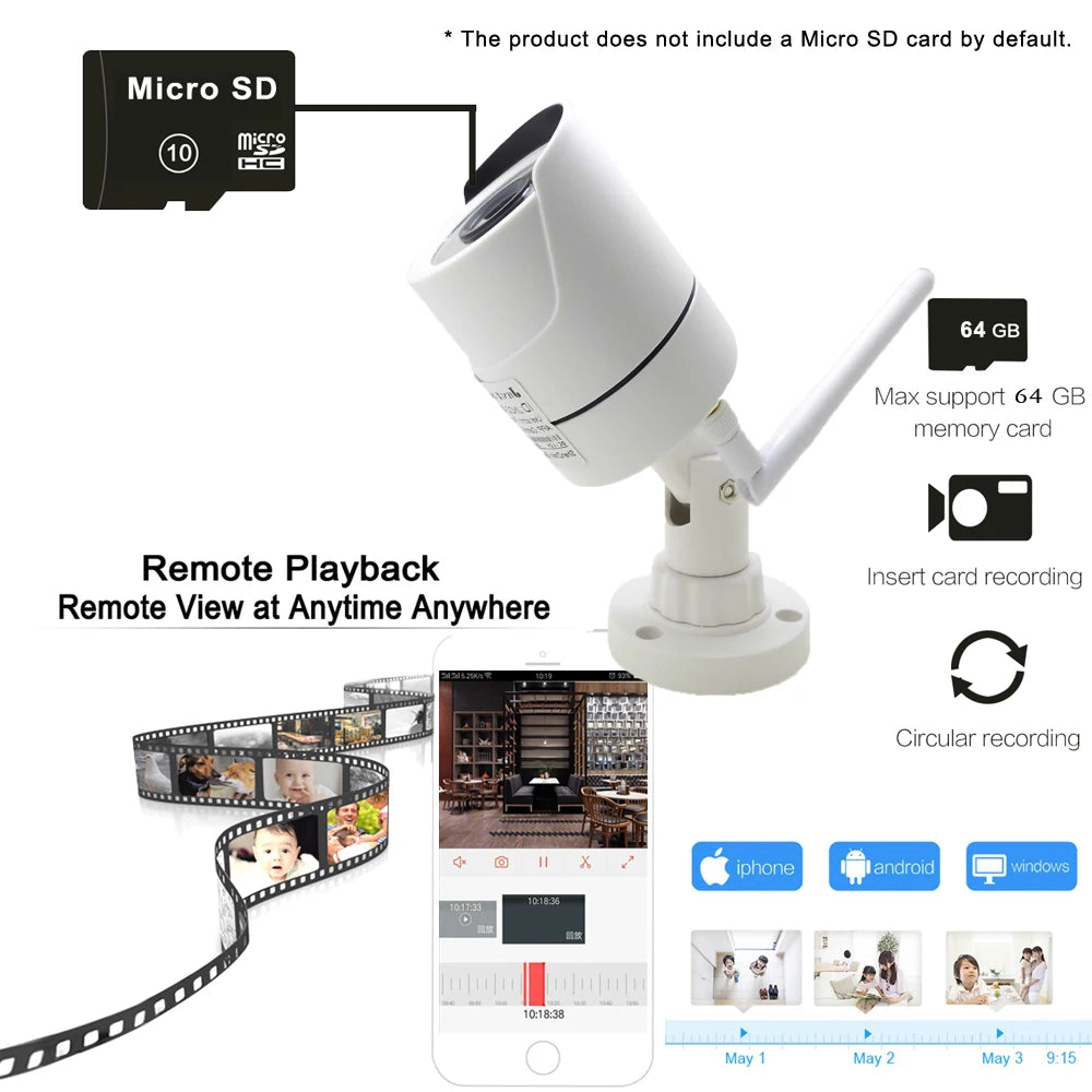5MP Wireless Security Camera Outdoor WiFi Night Vision IP66