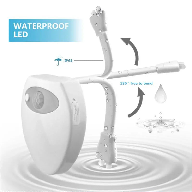 USB Rechargeable Motion Sensor Toilet Night Light 16 Colors