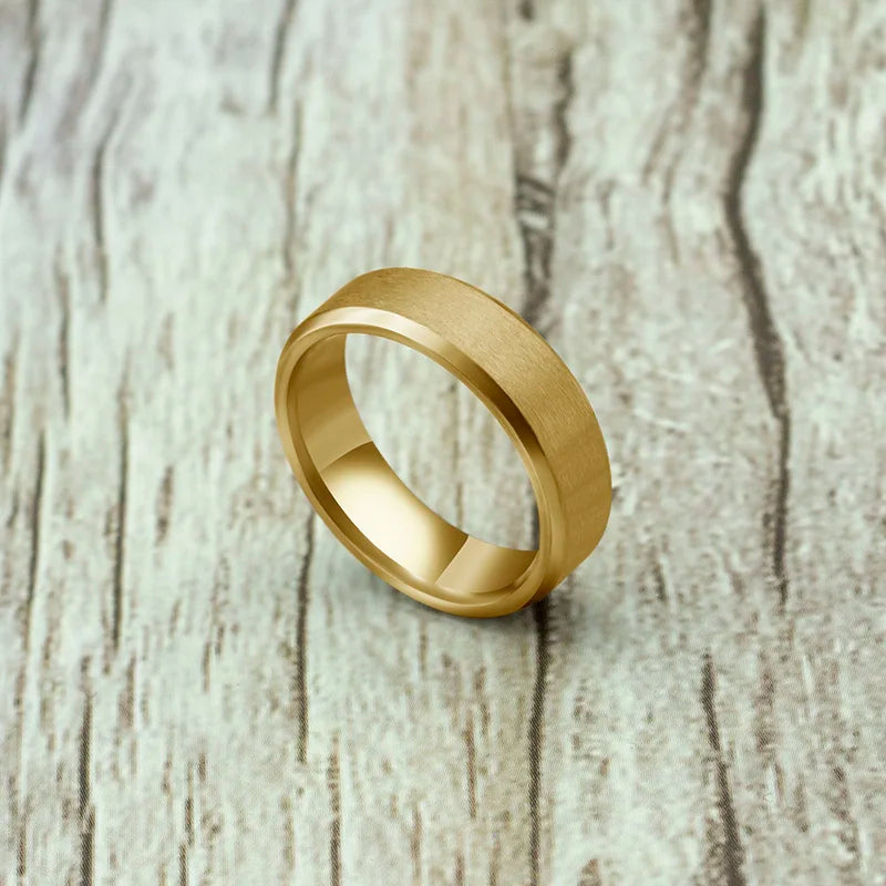 Men's Titanium Steel Ring – Classic Black Wedding Band