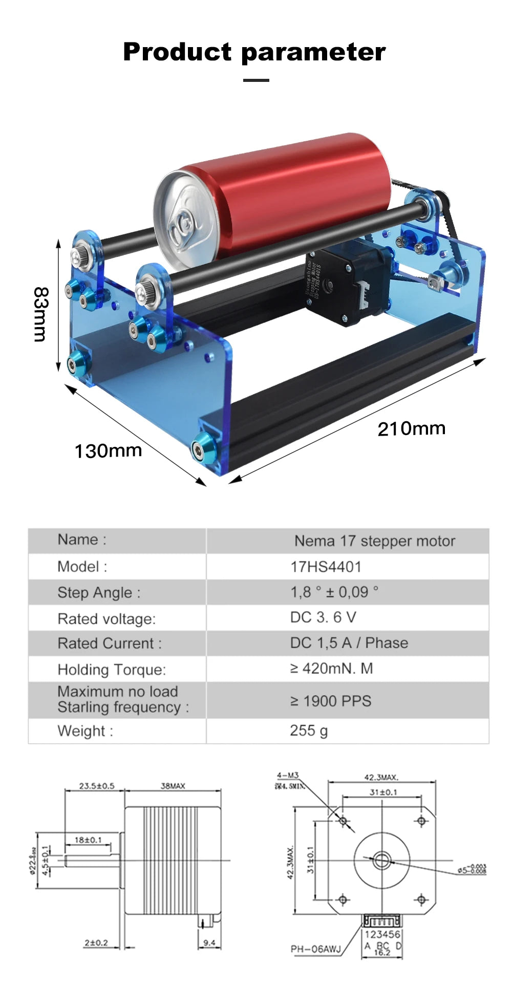 Rotující modul osa Y a svislé vyrovnávací rámy pro laserové gravírovací stroje