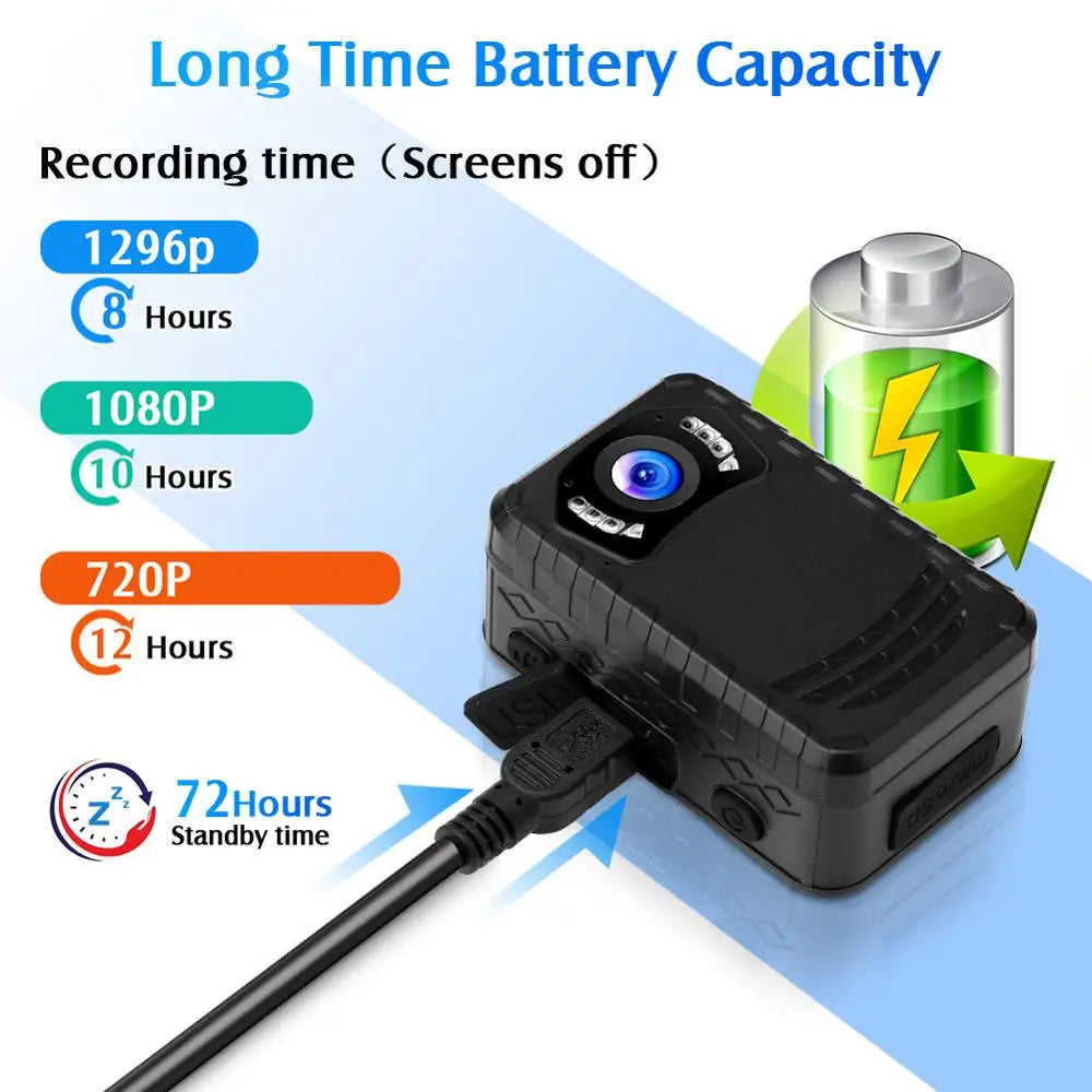 BOBLOV N9 Mini Camera Police Full HD 1296P Body Mounted Camera Small Portable Night Vision BodyCam 128GB/258GB Camera Mini
