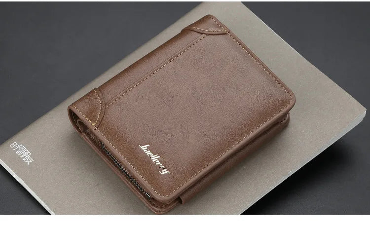 New PU Leather Men Wallets High Quality Zipper Short Desigh Card Holder Male Purse Vintage Coin Holder Men Wallets