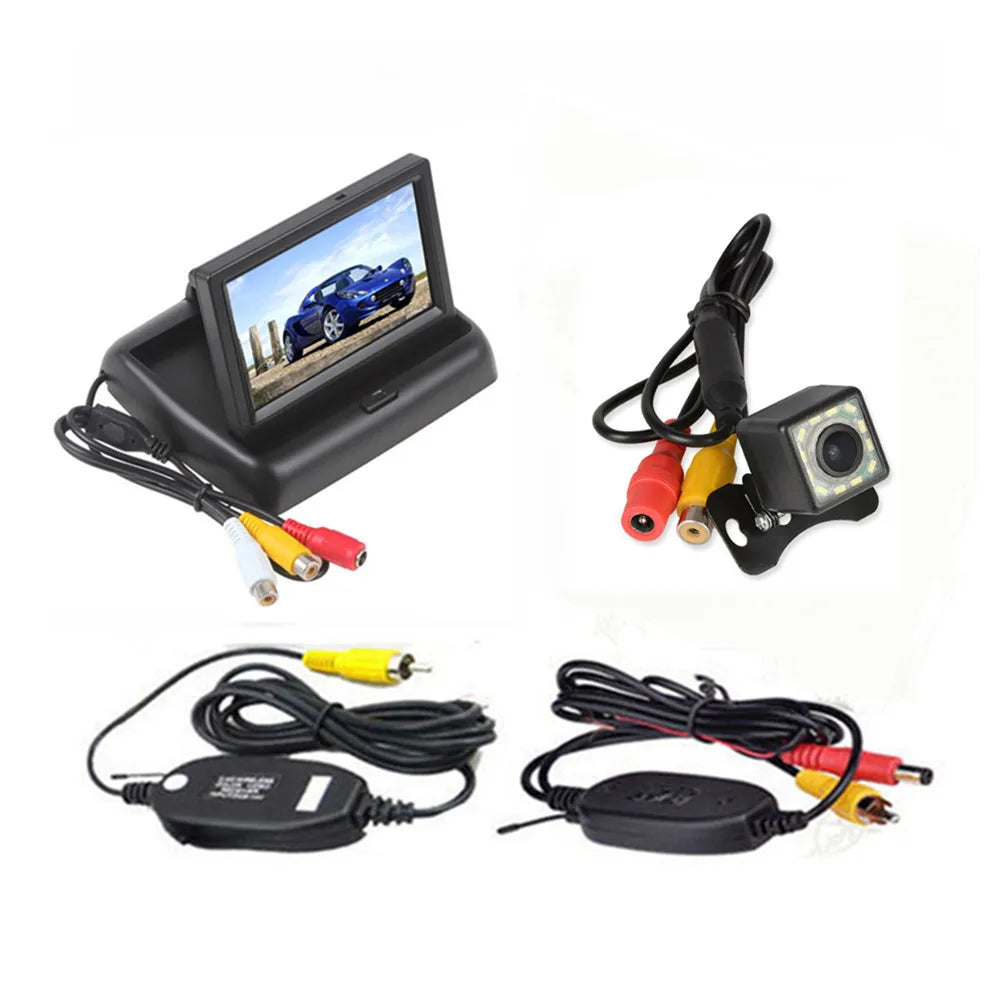 4.3 inch TFT LCD screen Car Monitor Rearview Reverse Parking Monitor with 2-channel Video Input,Camera optional