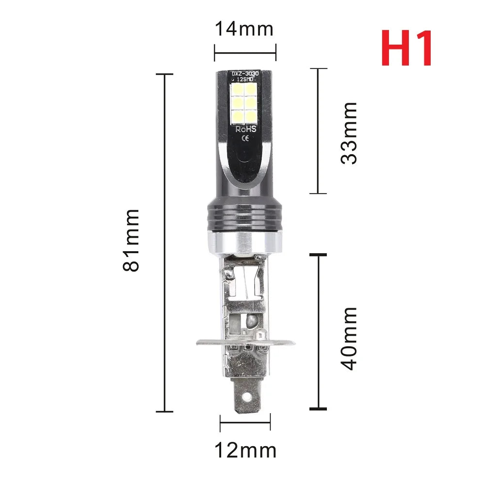 2Pcs H8 H11 LED Bulb H16 JP 9005 HB3 9006 HB4 Led Lamp Super Bright Car Fog Lights Day Driving Running Light 12V 24V 6000K White