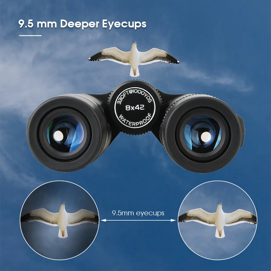 SV47 Waterproof Binoculars 8x/10x Wide View for Birdwatching & Travel