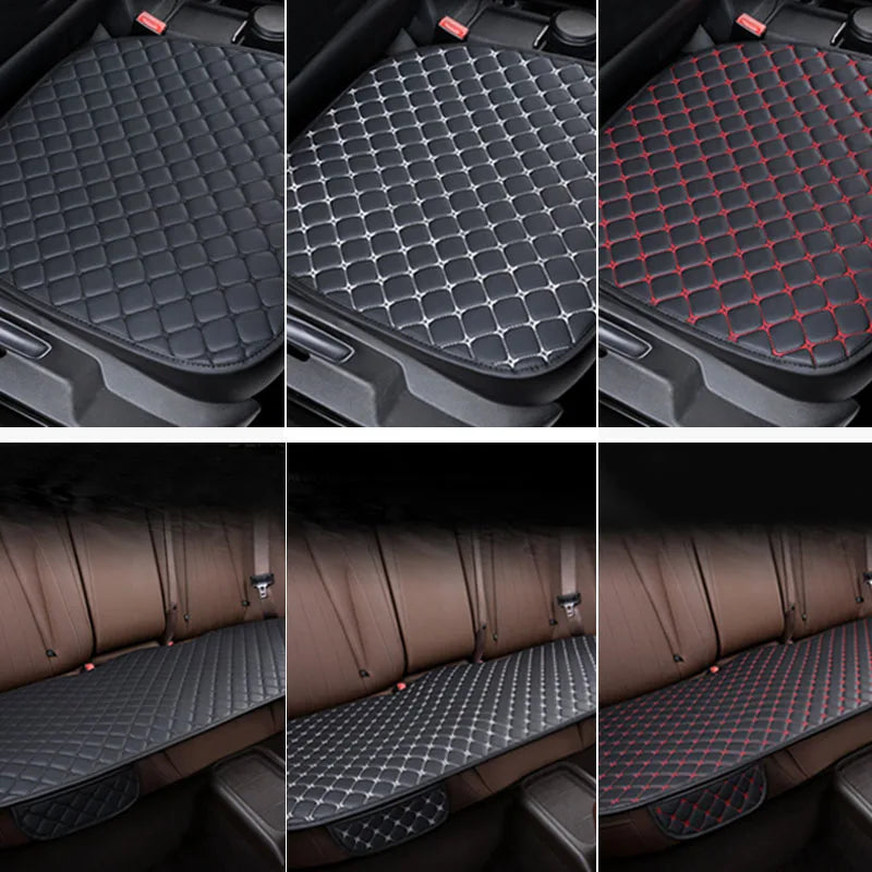 SEAMETAL PU Leather Car Seat Cover Universal Seat Cushion Auto Chair Protective Cover Auto Protector Pad with Storage Pocket