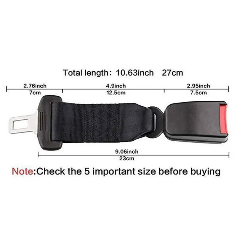 Cinturón de seguridad para carro 23CM Extensión de cinturón de seguridad Cuelgue de hebilla Clip de cinturón Extensor Ajustable Longitud universal para niños