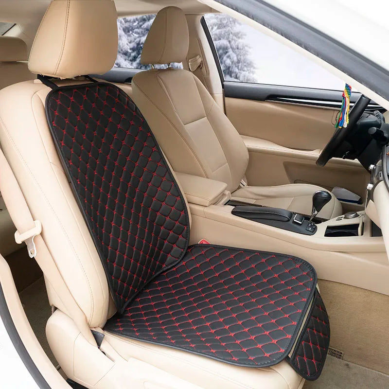 SEAMETAL Car Seat Cover with Backrest Pad PU Leather Vehicle Seat Protector Anti Slip Chair Mat Universal for Sedan Suv Truck