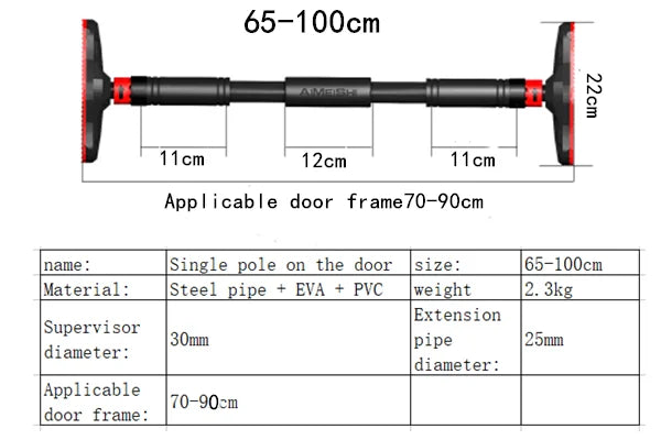 Large Adjustable Door Horizontal Bar for Home Training