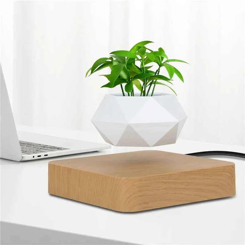 Magnetic Levitating Rotating Plant Pot