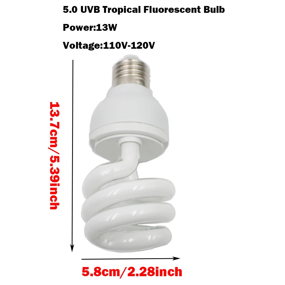 13W Reptile Habitat Lamp, 110V/220V Options
