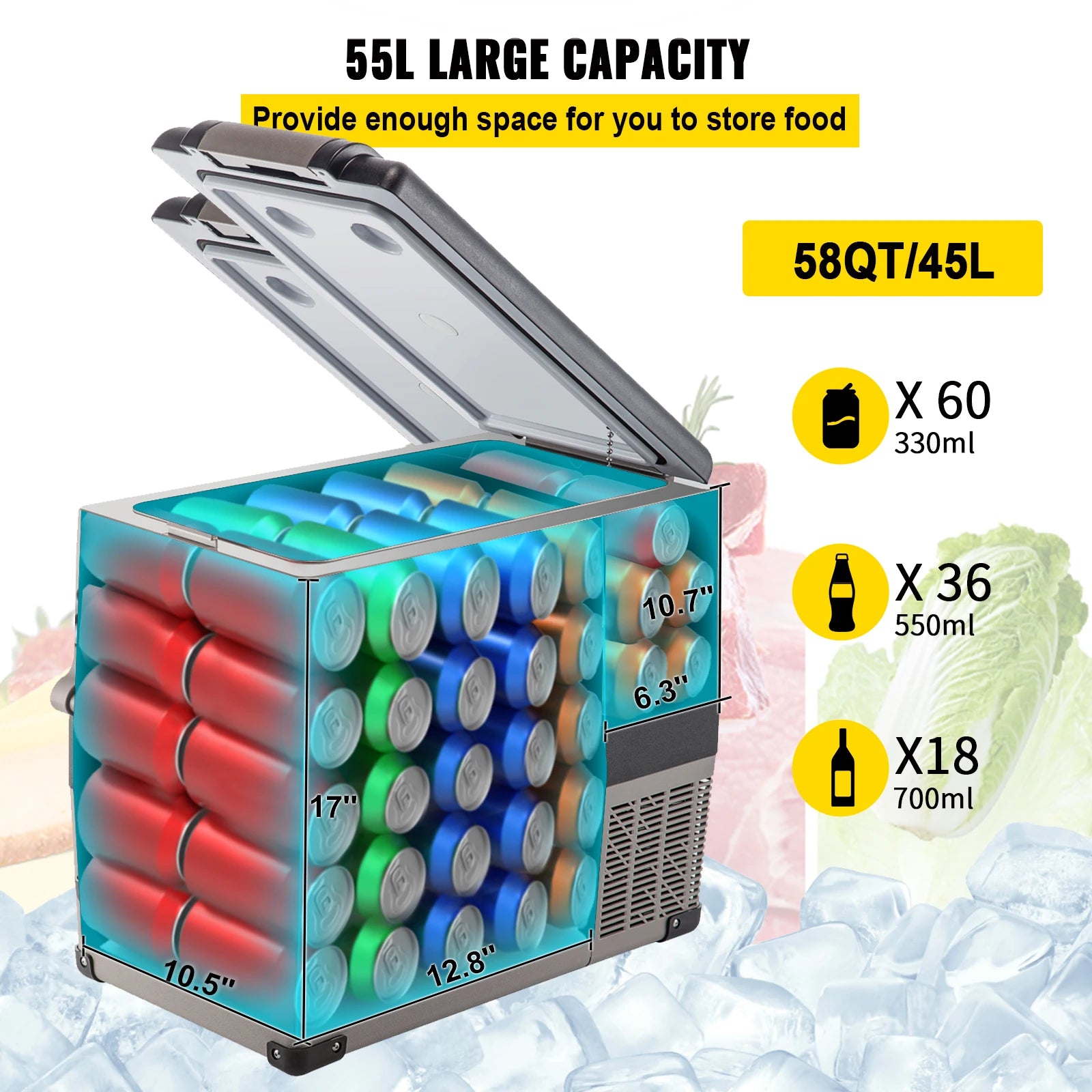 Portable Car Refrigerator Freezer 12V Compressor Cooler 20L–55L
