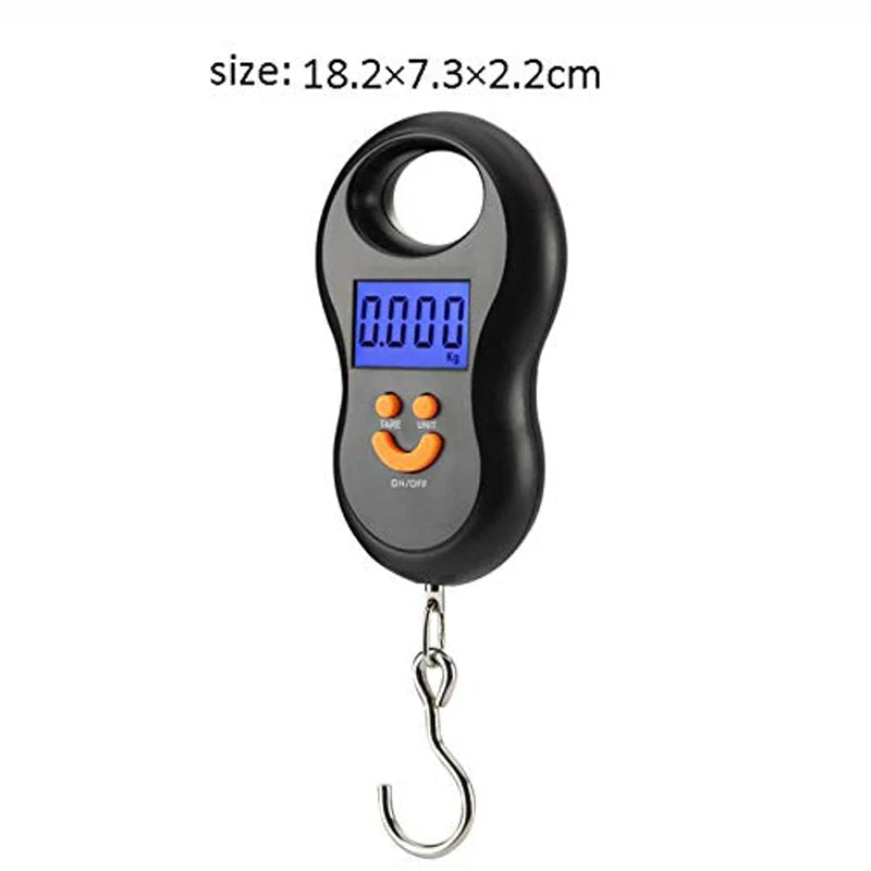 Electronic 50Kg 10g Hanging Scale LCD Kitchen Digital Scale BackLight Fishing Weights Pocket Scale Travel Luggage Scales