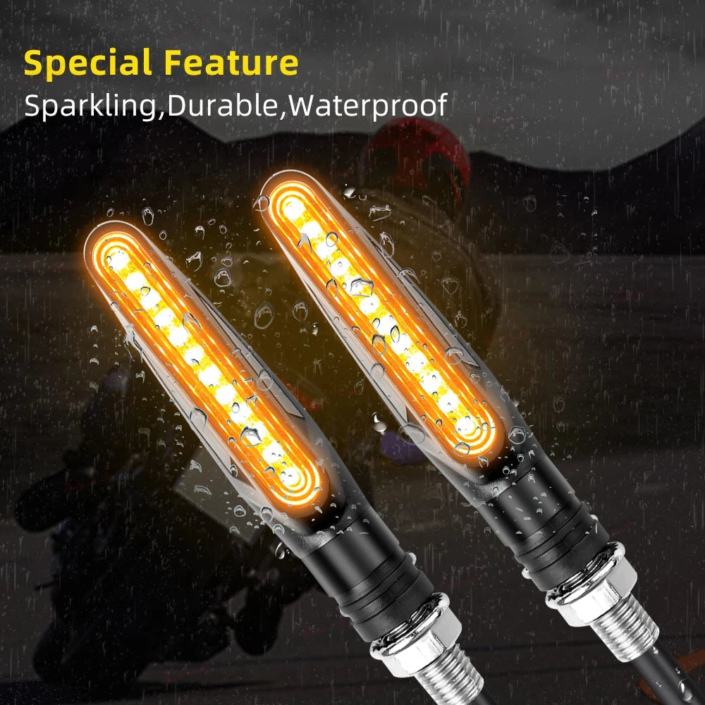 Motorcycle Led Turn Signals Directional Indicators Flashing Rear Tail Brake Flasher Light Stop Signal Light Motorcycle DRL Lamp