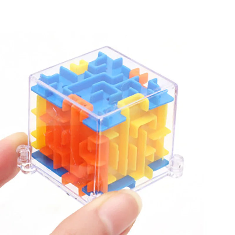 mini 3D Maze Magic Cube Six-sided Transparent Puzzle Speed Cube Rolling Ball Cubes Maze Toys For Children Stress Reliever Toys
