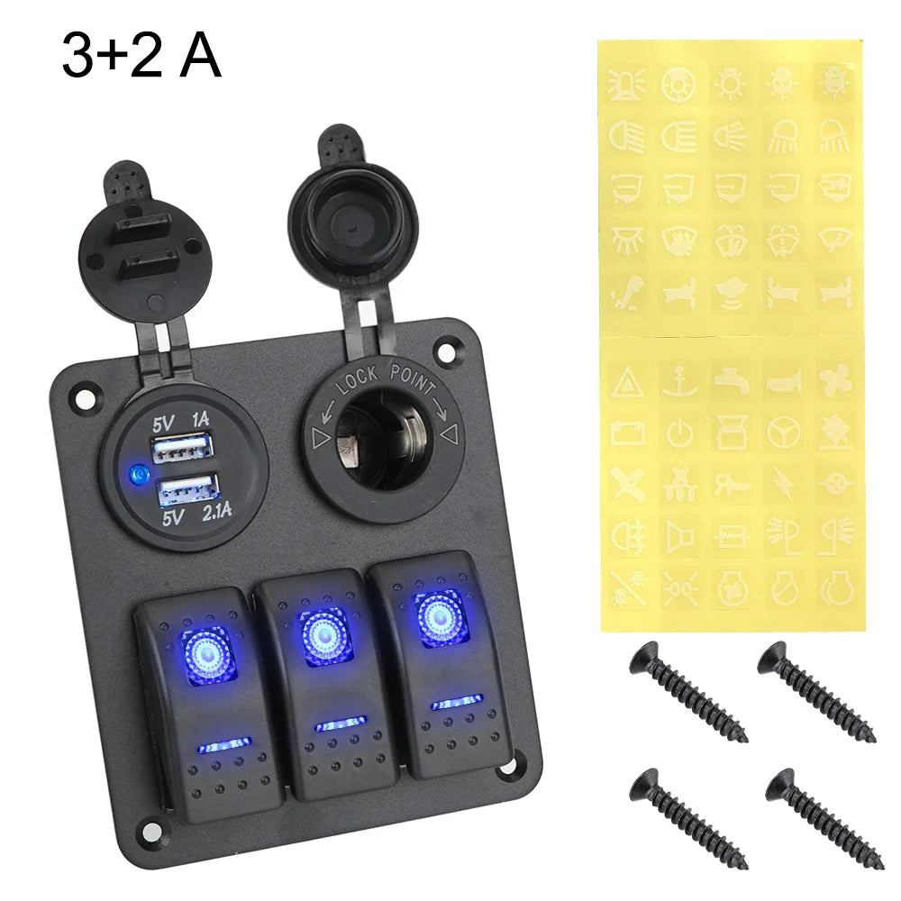 12/24 V Vehicle Switch Panel - Layout Options