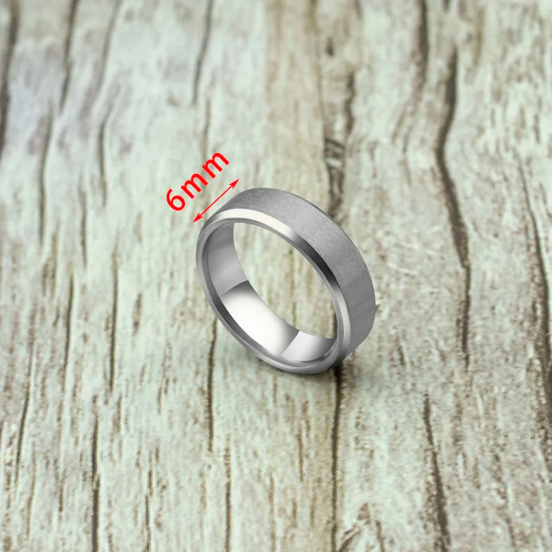 Men's Titanium Steel Ring – Classic Black Wedding Band