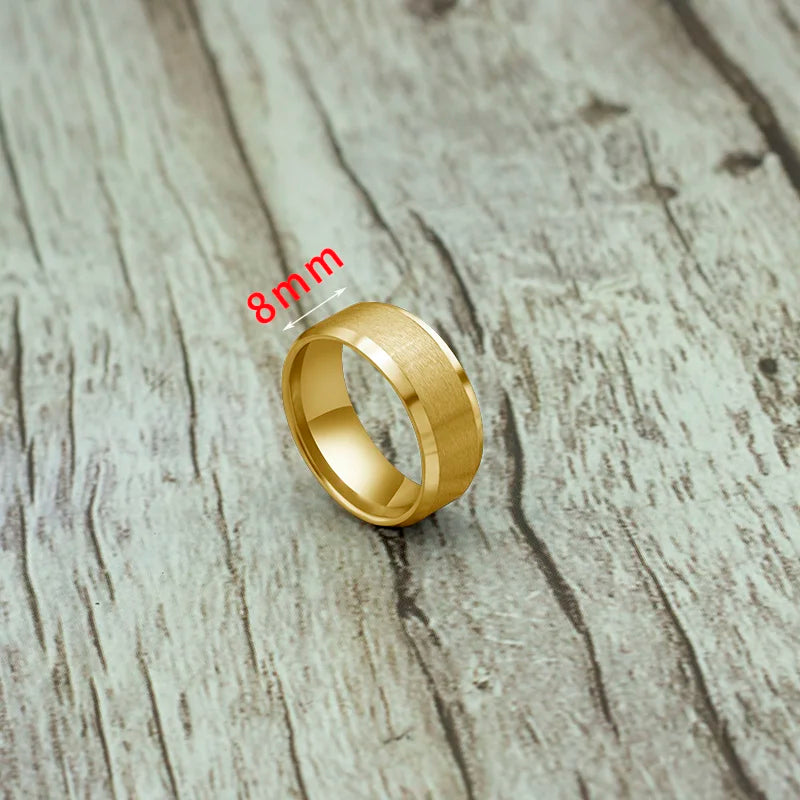 Men's Titanium Steel Ring – Classic Black Wedding Band