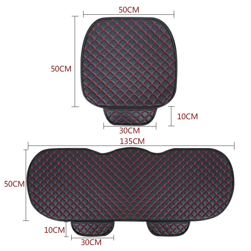 SEAMETAL PU Leather Car Seat Cover Universal Seat Cushion Auto Chair Protective Cover Auto Protector Pad with Storage Pocket