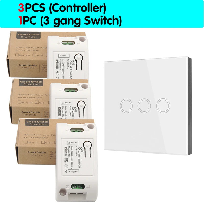 Wireless Wall Switch and Receiver - Gang Options