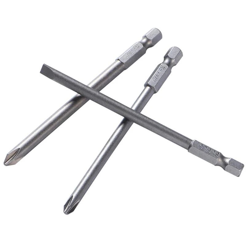 Ten-Piece 100mm Magnetic Slotted and Phillips Bit Set