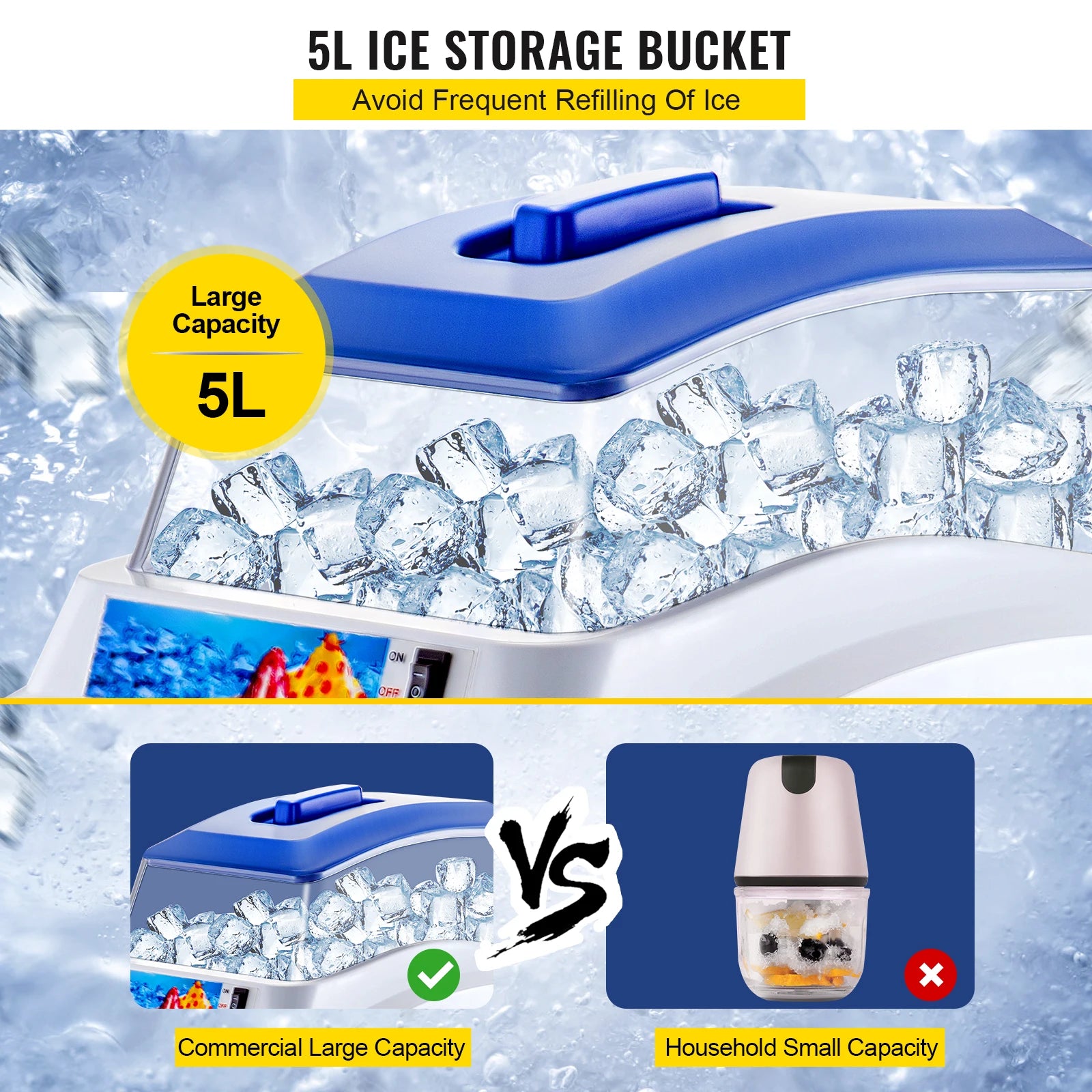 Electric Ice Shaver Machine with Adjustable Ice Fineness