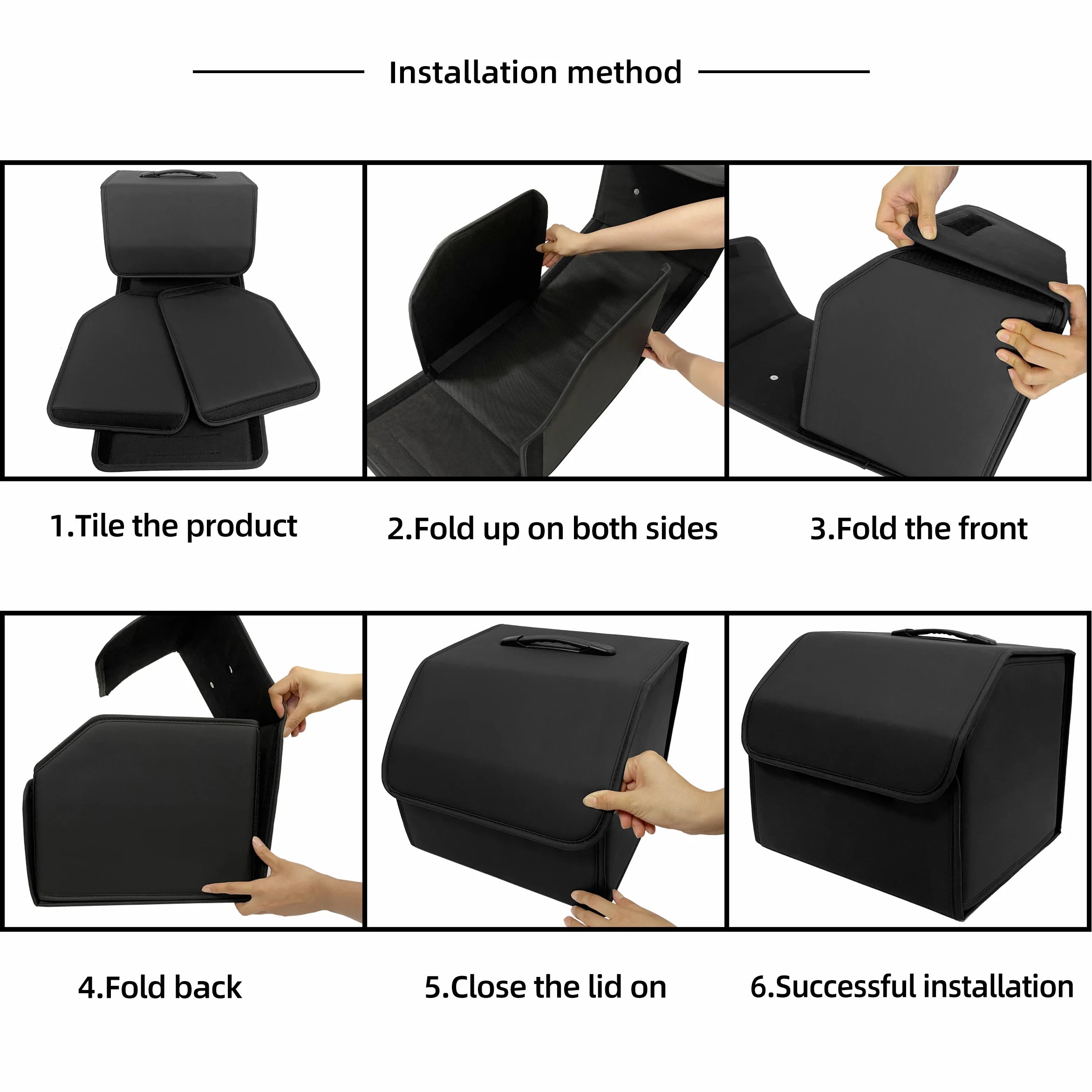 Storage Box PU Leather Multipurpose Collapsible Car Trunk Storage Organizer Car Trunk Organizer Stowing Tidying Auto Accessories