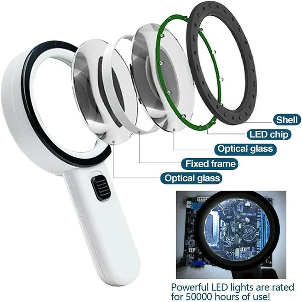 عدسة مكبرة يدوية LED - 60 mm