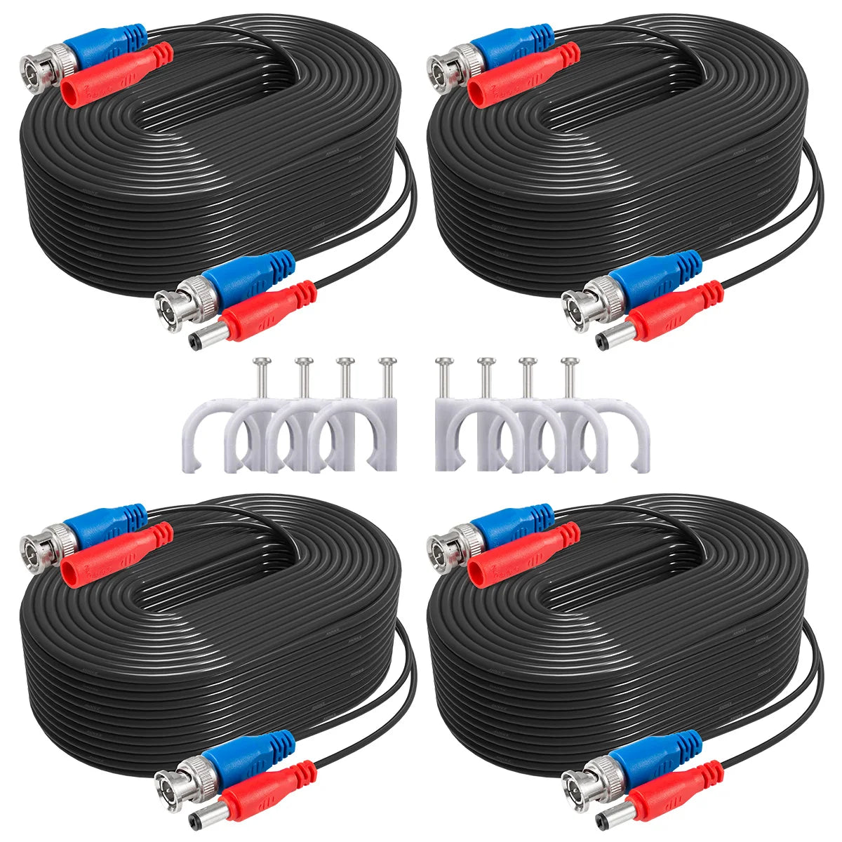 4-Pack 30M BNC Video Power Cable for CCTV Security Systems