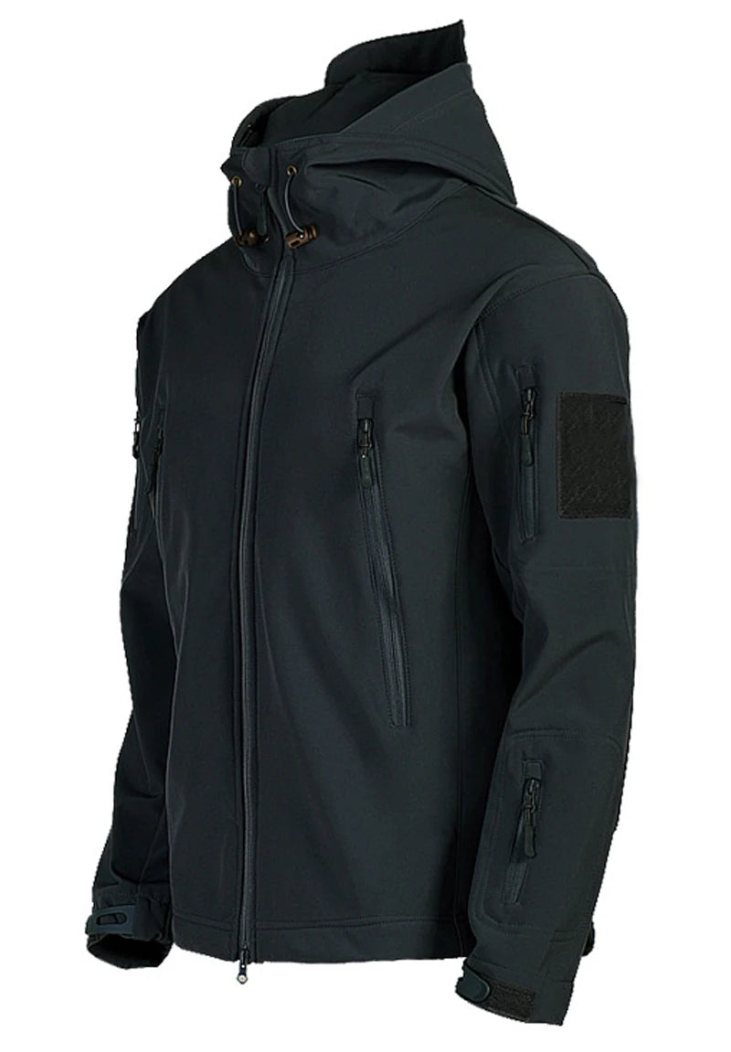 Men’s Tactical Waterproof Soft Shell Jacket with Hood – Windproof