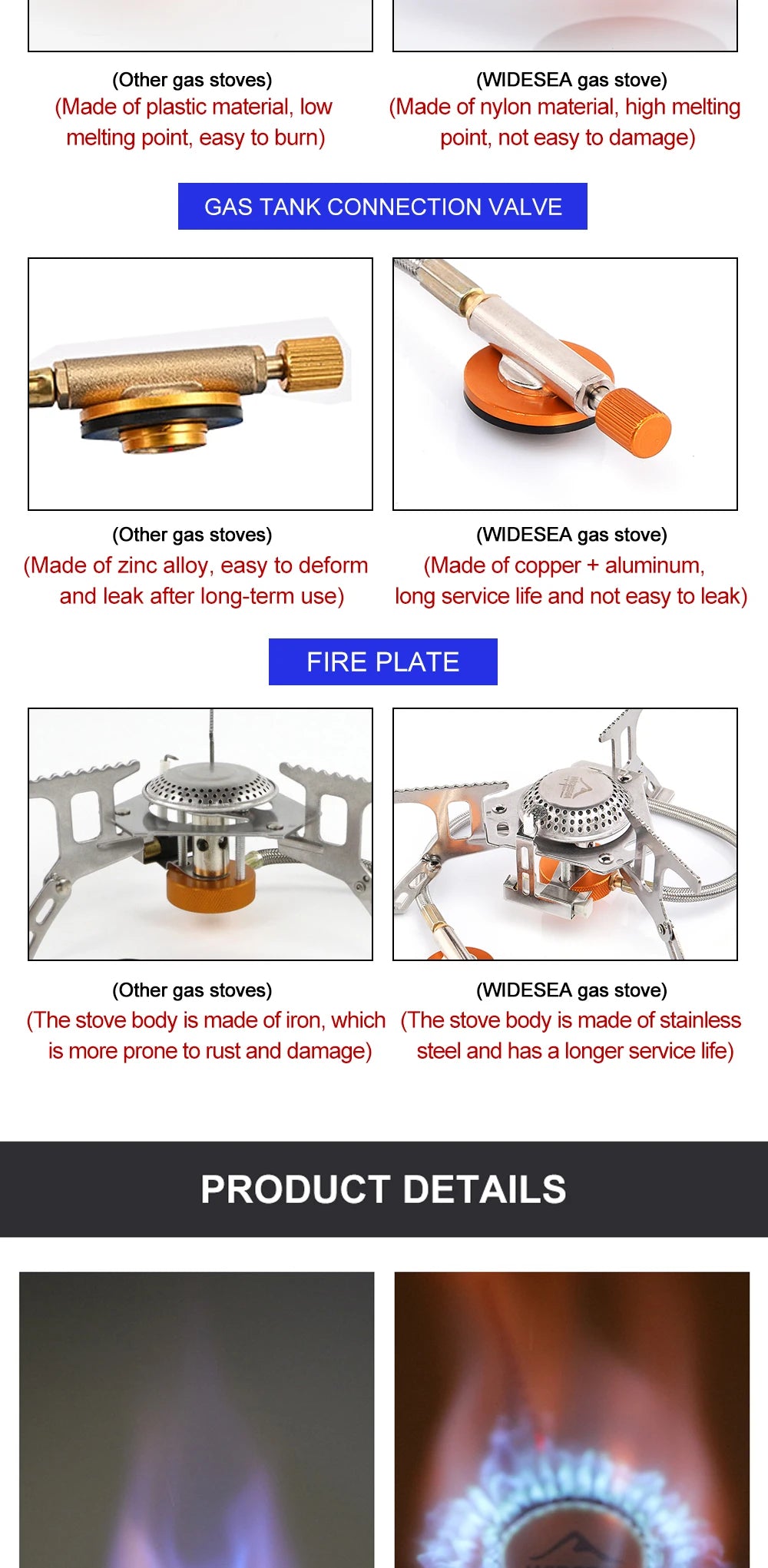 Camping Gas Stove Outdoor Burner with Ignition