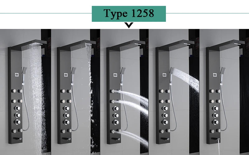 LED Shower Panel Massage Jet Shower System