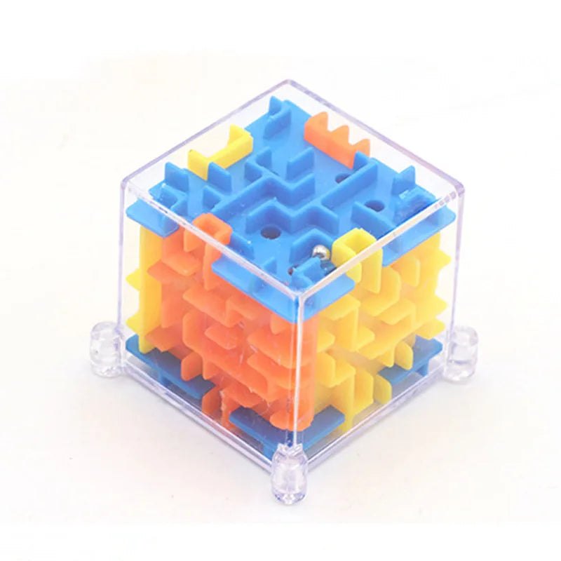 mini 3D Maze Magic Cube Six-sided Transparent Puzzle Speed Cube Rolling Ball Cubes Maze Toys For Children Stress Reliever Toys