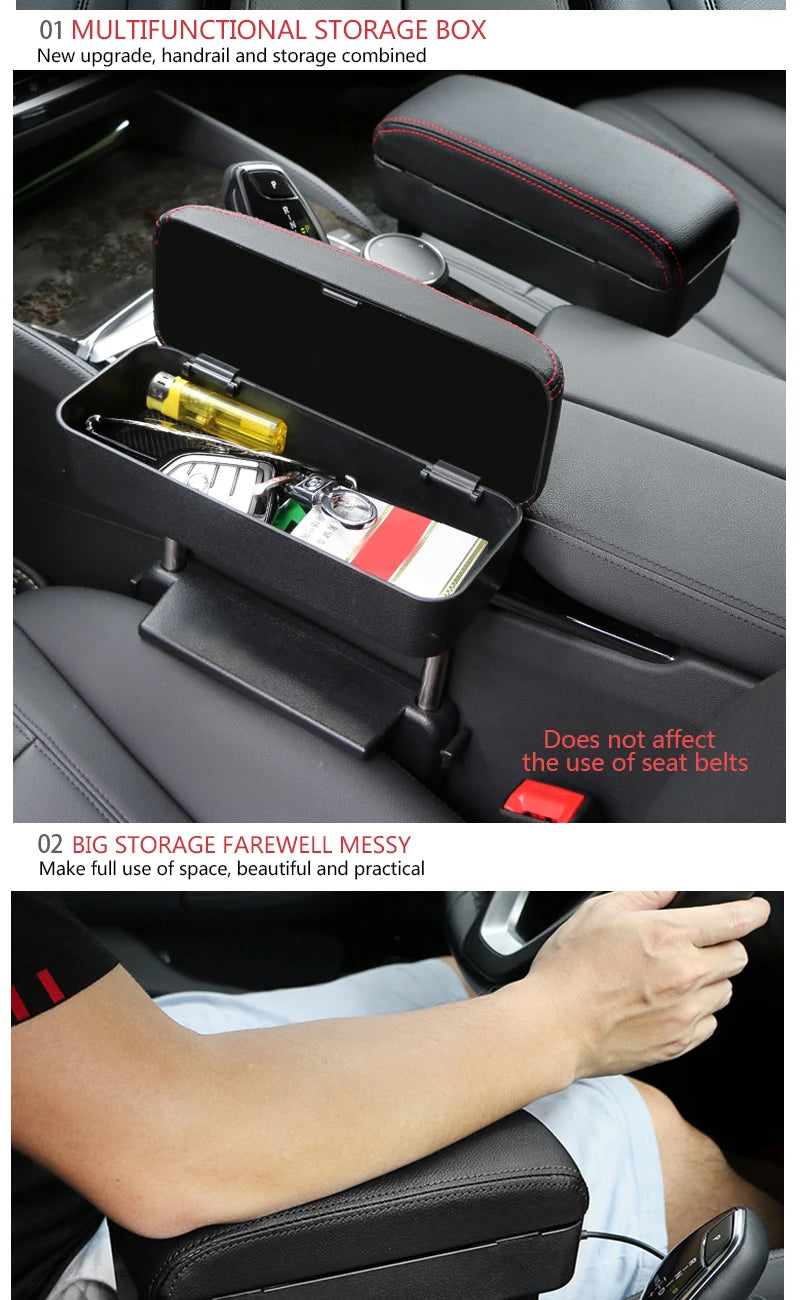 Car Armrest Box Elbow Support Adjustable Car Seat Gap Organizer Arm Rest Box for Cars Auto Accessories Armrest Cushion Universal