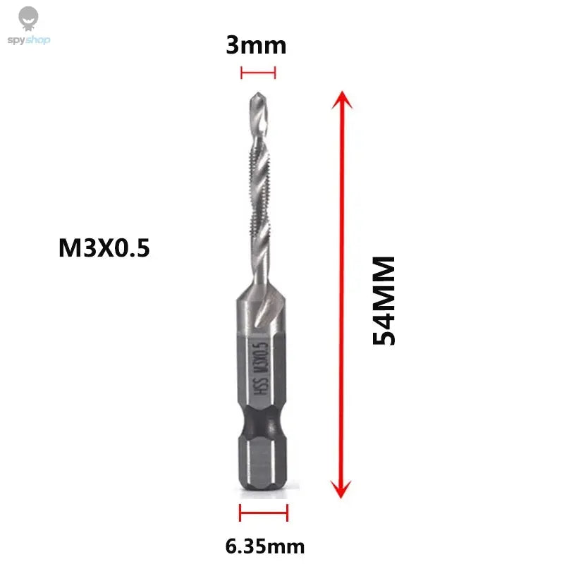 Hex Shank Titanium Plated HSS Screw Thread Metric Tap Drill Bits Screw Machine Compound Tap M3 M4 M5 M6 M8 M10 Hand Tools
