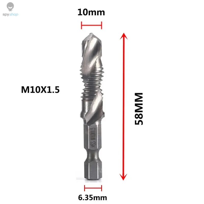 Hex Shank Titanium Plated HSS Screw Thread Metric Tap Drill Bits Screw Machine Compound Tap M3 M4 M5 M6 M8 M10 Hand Tools