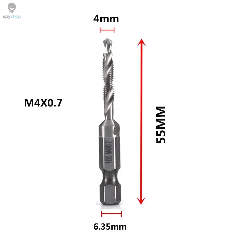 Hex Shank Titanium Plated HSS Screw Thread Metric Tap Drill Bits Screw Machine Compound Tap M3 M4 M5 M6 M8 M10 Hand Tools