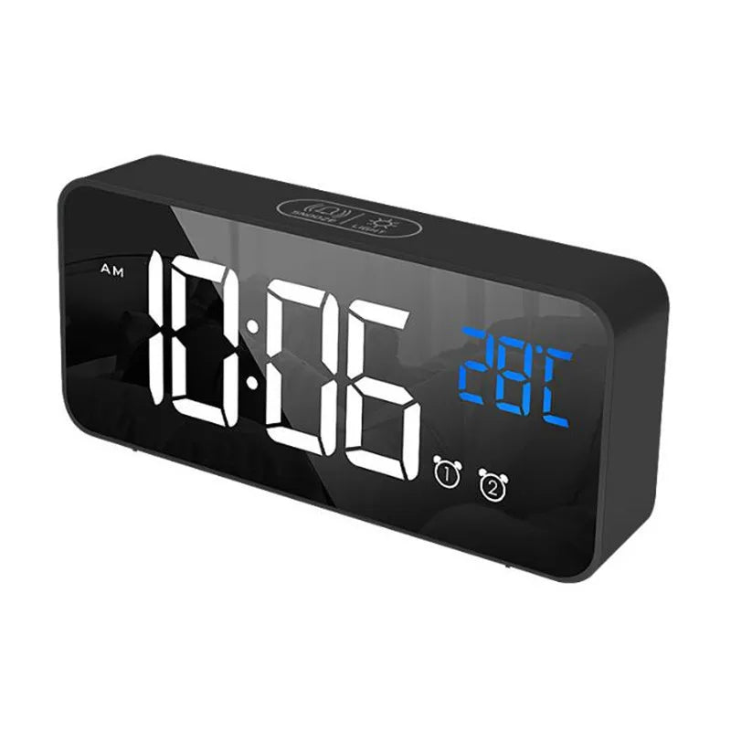Rechargeable LED Alarm Clock with Dual Alarms