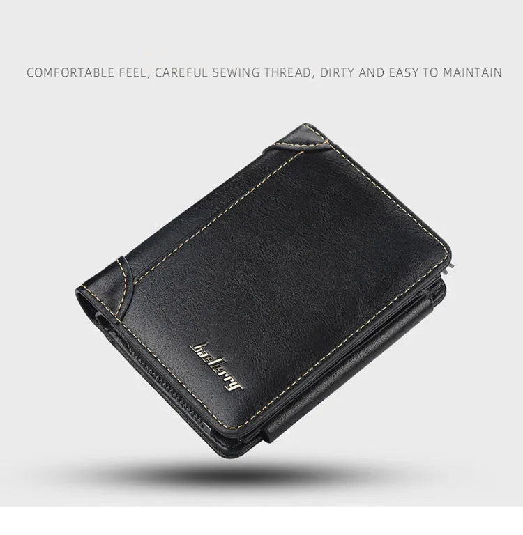 New PU Leather Men Wallets High Quality Zipper Short Desigh Card Holder Male Purse Vintage Coin Holder Men Wallets