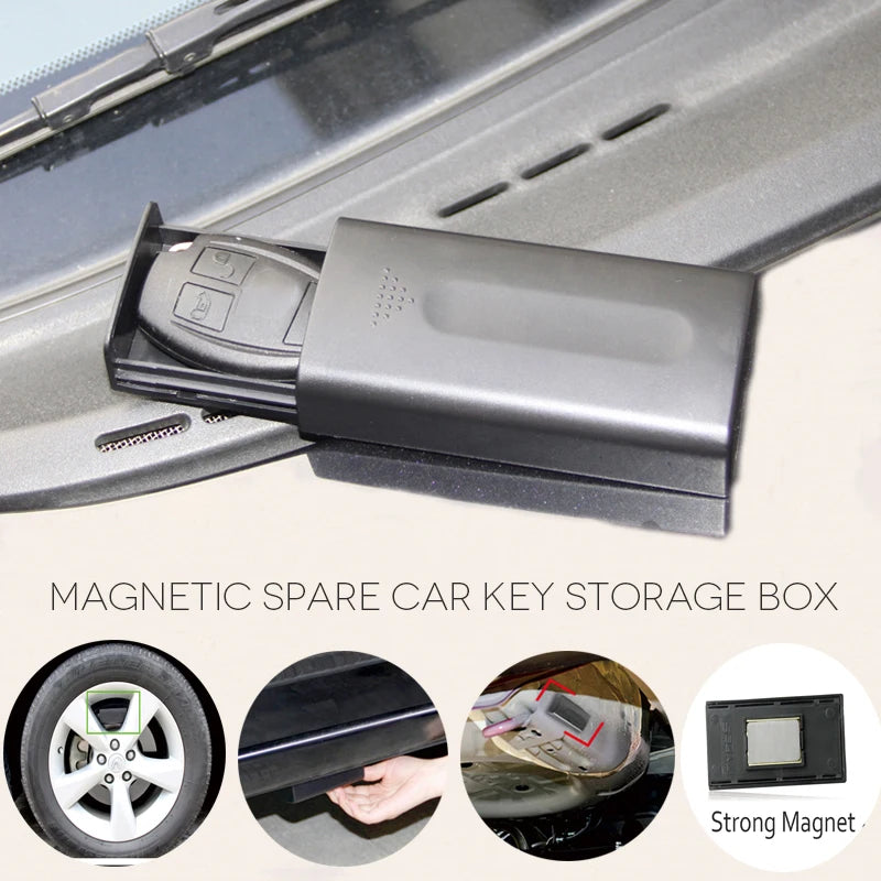 Magnetická bezpečnostná schránka na kľúče Skrytý držiak náhradného kľúča na auto a domáce použitie
