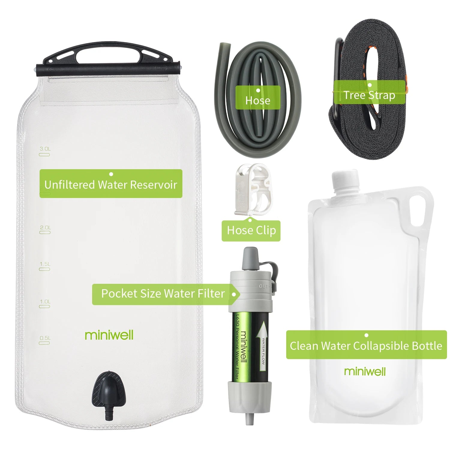 Portable Outdoor Water Filter Kit with Bag