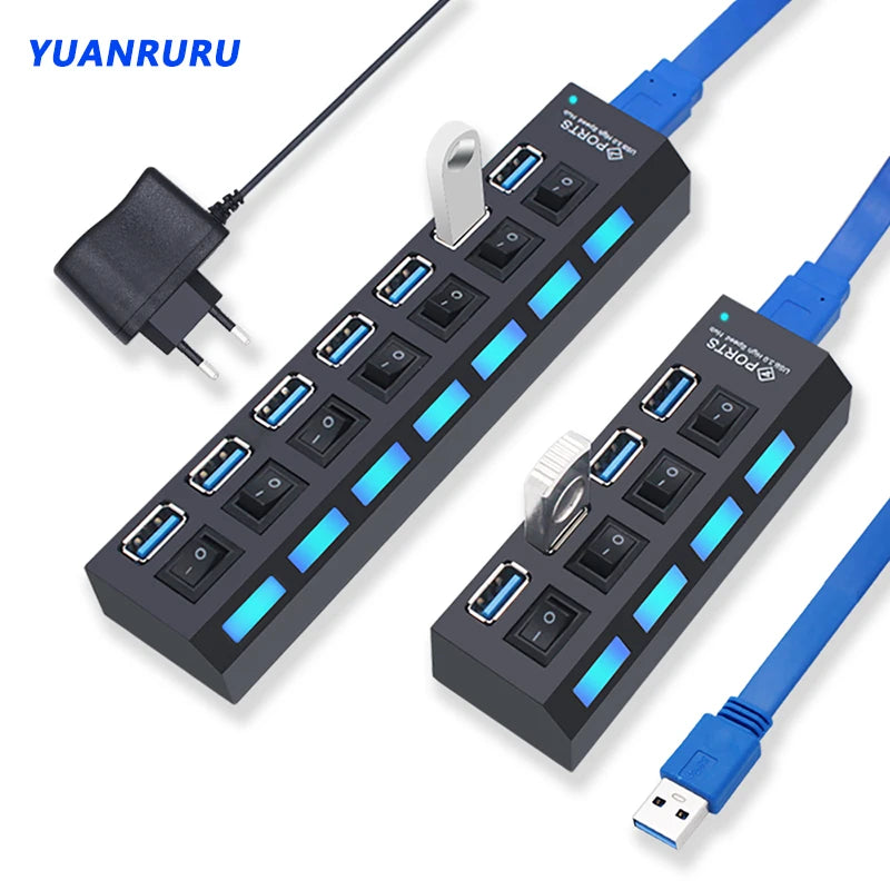 Switched USB Hub - 4 or 7 Ports
