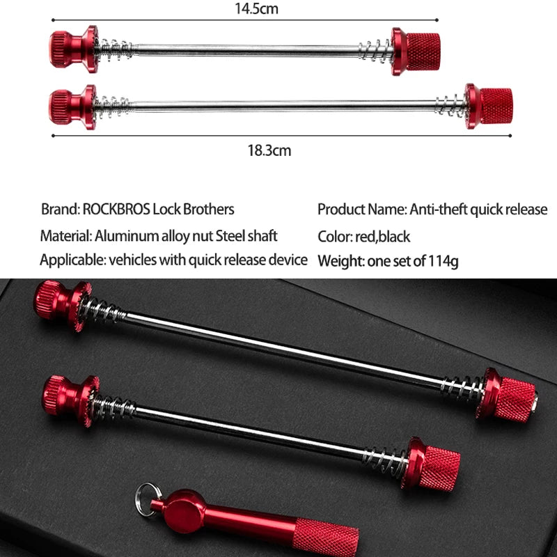 Bike Quick Release Skewers with Anti-Theft Lock